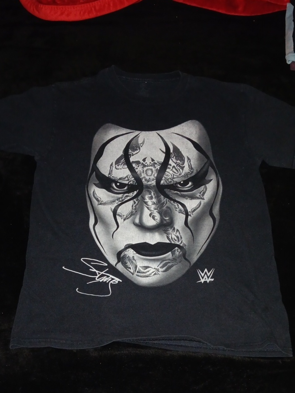 WWE Black Sting Face Graphic Short Sleeve Tee